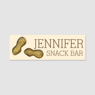 Etiqueta Para Nombres Ballpark Peanuts Roast Nuts Snack Bar Food