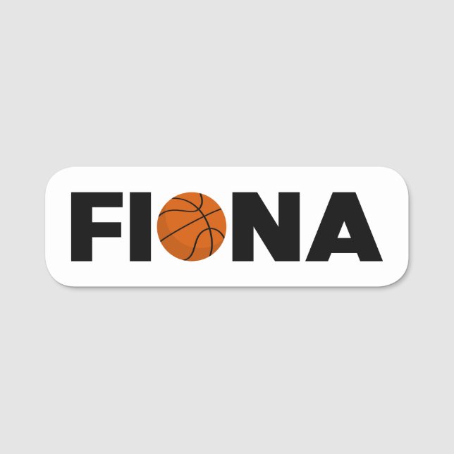 Etiqueta Para Nombres Baloncesto de Fiona (Anverso)
