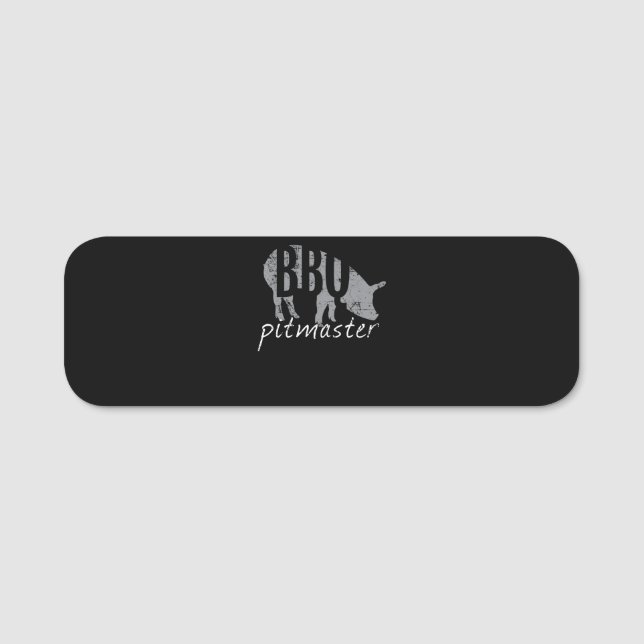 Etiqueta Para Nombres Barbacoa | BBQ Pitmaster Pig Grill Fars (Anverso)