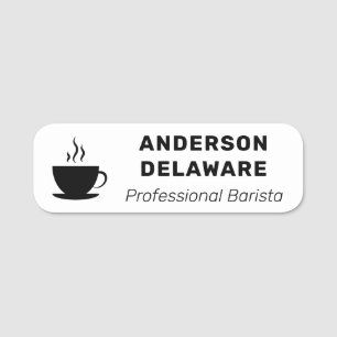 Etiqueta Para Nombres Barista moderno y profesional
