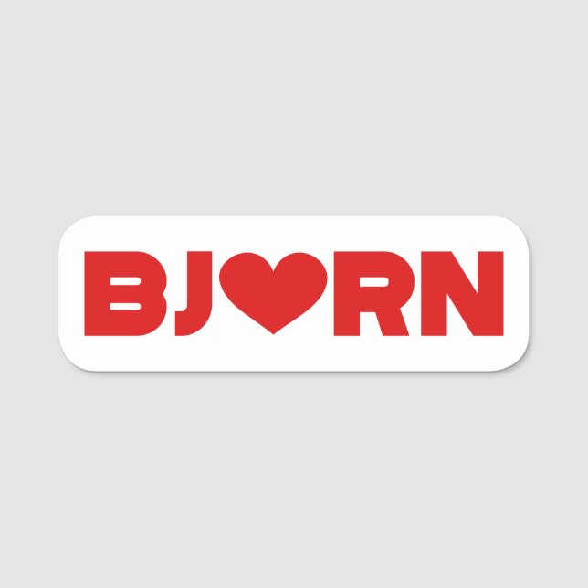 Etiqueta Para Nombres Bjorn Love (Anverso)