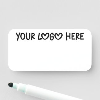 Etiqueta Para Nombres Black and White One Line Business Logo