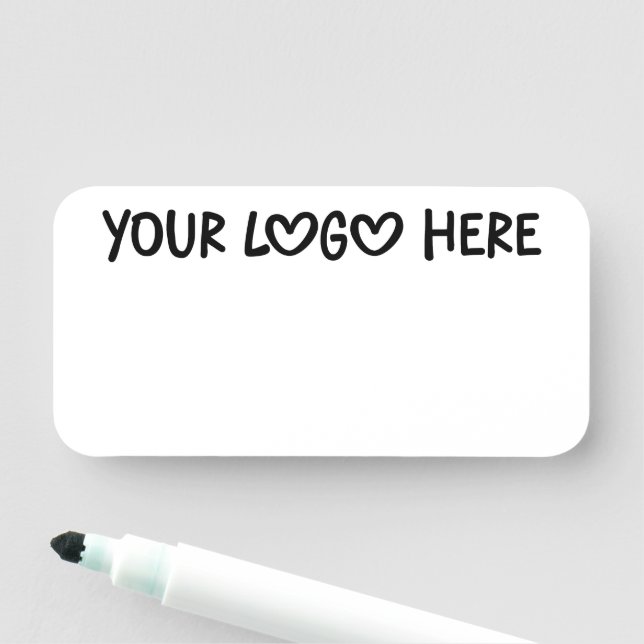 Etiqueta Para Nombres Black and White One Line Business Logo (In situ)