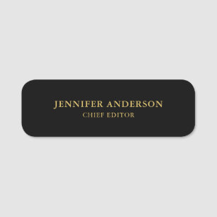 Etiqueta Para Nombres Black Gold Colors Profesional Trendy Modern Plain