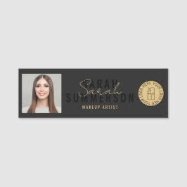 Etiqueta Para Nombres Black Makeup Artist Beauty Salon Employee ID