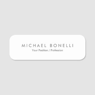 Etiqueta Para Nombres Blanco Moderno sencillo y elegante Minimalista