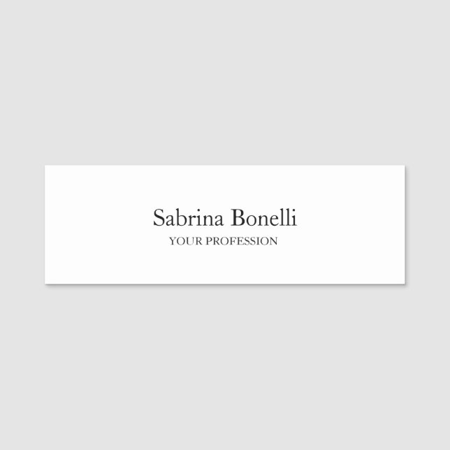 Etiqueta Para Nombres Blanco sencillo y elegante (Anverso)