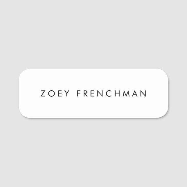 Etiqueta Para Nombres Blanco sencillo y sencillo (Anverso)