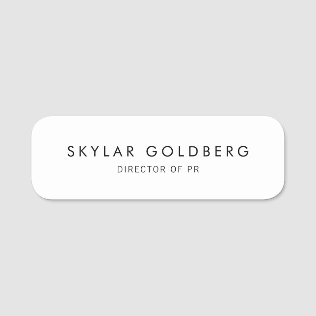 Etiqueta Para Nombres Blanco sencillo y sencillo (Anverso)