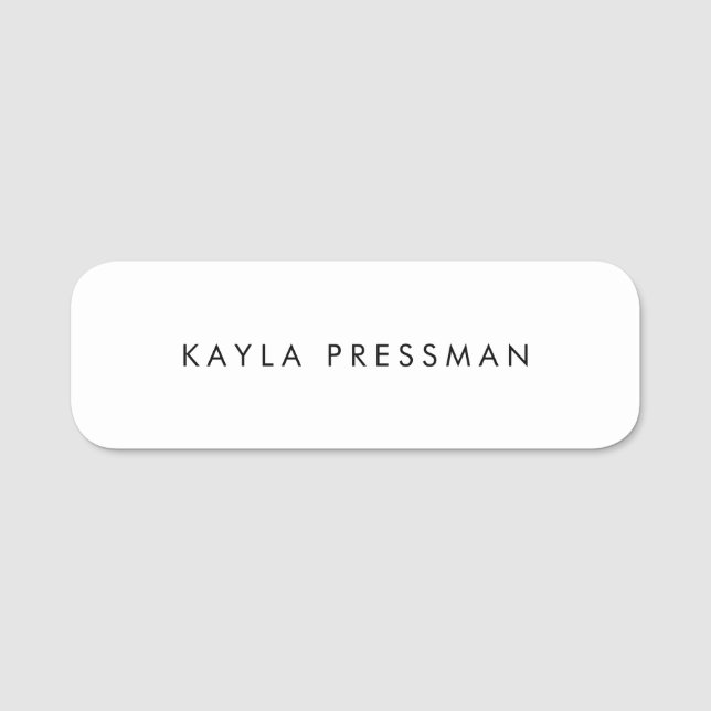 Etiqueta Para Nombres Blanco sencillo y sencillo (Anverso)