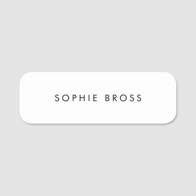 Etiqueta Para Nombres Blanco sencillo y sencillo (Anverso)