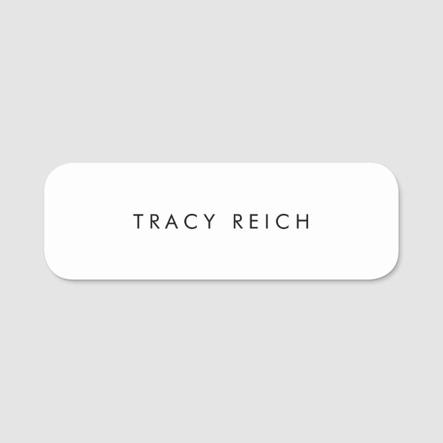 Etiqueta Para Nombres Blanco sencillo y sencillo (Anverso)