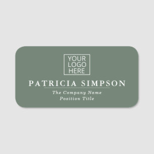 Etiqueta Para Nombres Blanco verde sabio profesional elegante: logotipo 