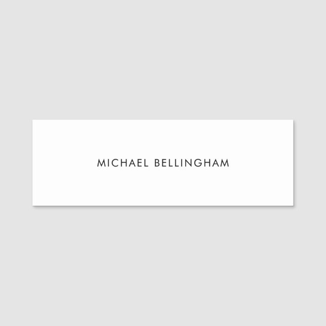 Etiqueta Para Nombres Blanco y negro formales Minimalistas simples (Anverso)