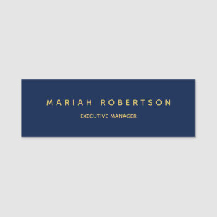 Etiqueta Para Nombres Blue Gold Colours Profesional Trendy Plain Moderno
