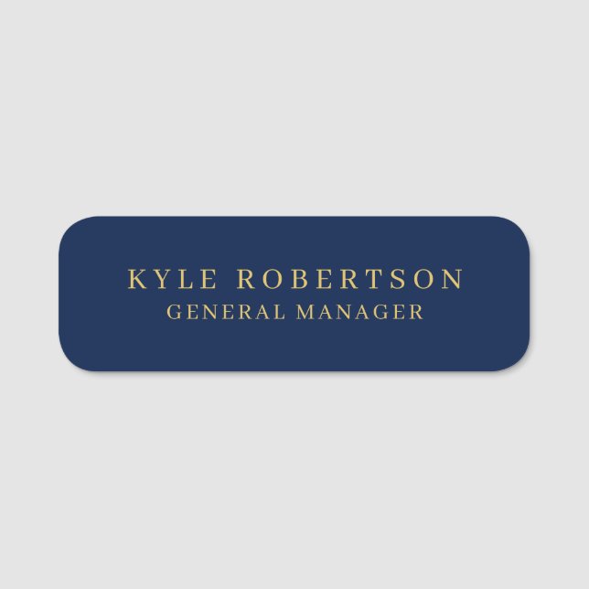 Etiqueta Para Nombres Blue Gold Professional nombre propio de trendy (Anverso)