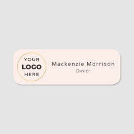 Etiqueta Para Nombres Blush Pink Black Makeup Salon Logo