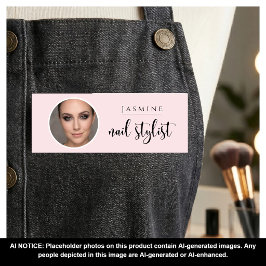 Etiqueta Para Nombres Blush Rosa Belleza Profesional Estilista de Uñas F