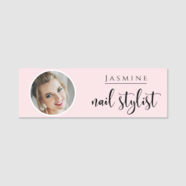 Etiqueta Para Nombres Blush Rosa Belleza Profesional Estilista de Uñas F