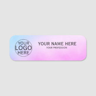 Etiqueta Para Nombres Blush Rosa Rústico Logo Personalizado Empleado