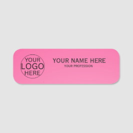 Etiqueta Para Nombres Blush Rosa Rústico Logo Personalizado Empleado 