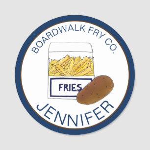 Etiqueta Para Nombres Boardwalk Beach Fries Franceses Patatas fritas