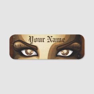 Etiqueta Para Nombres Botones Steampunk Chica Ojos