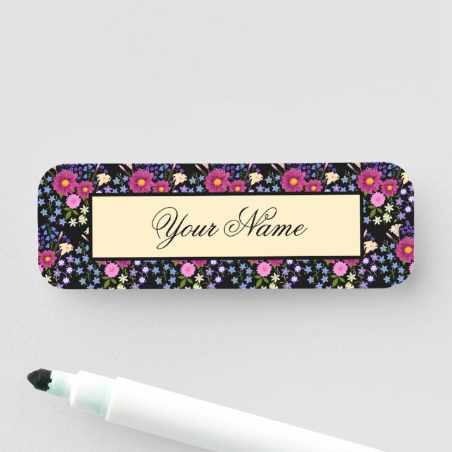 Etiqueta Para Nombres Bouquet De Flores Con Dahlias (In situ)