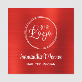 Etiqueta Para Nombres Brillante Rojo Ombre Su Logo De Negocios Aquí