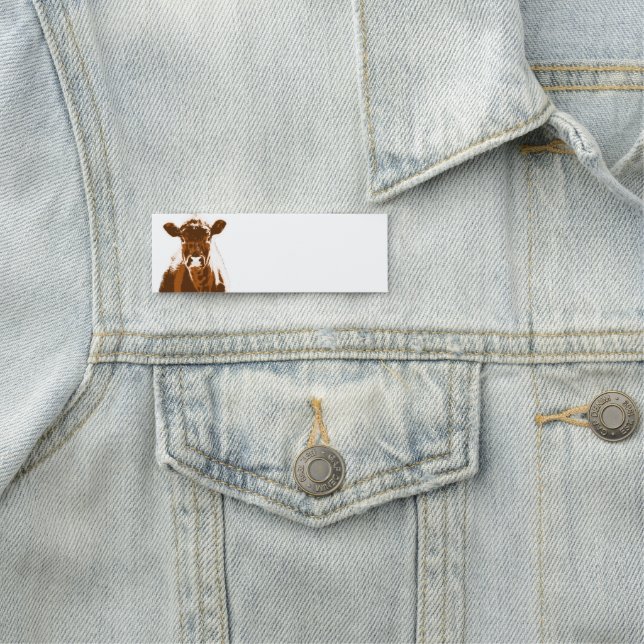 Etiqueta Para Nombres Brown Cow Farm Animal Art (In situ)