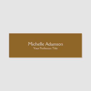 Etiqueta Para Nombres Brown Professional Plain Modern