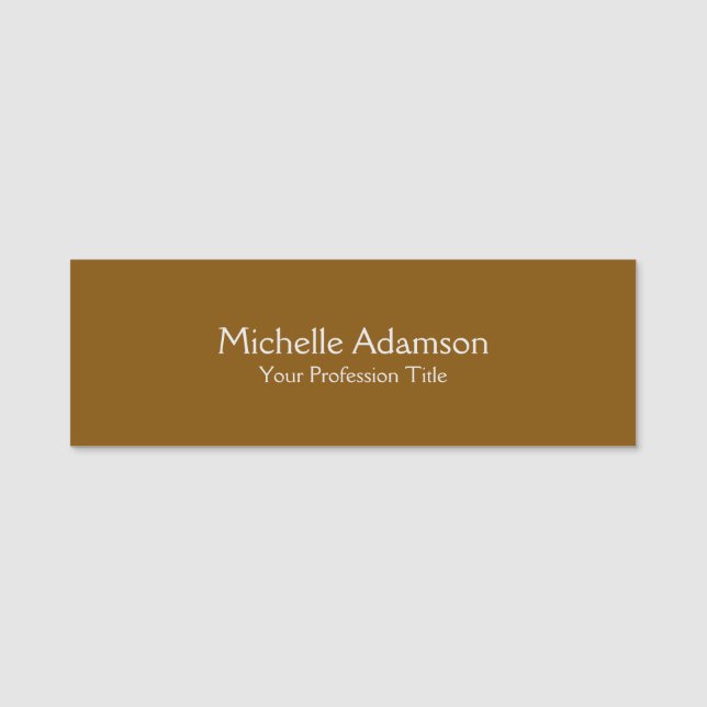 Etiqueta Para Nombres Brown Professional Plain Modern (Anverso)