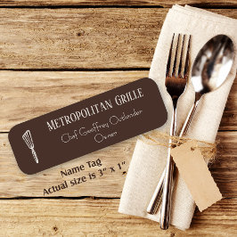 Etiqueta Para Nombres Brown Tan Spatula Restaurant Chef