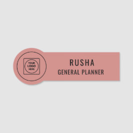 Etiqueta Para Nombres Brushed Copper Round Logo Badge nametags