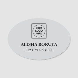 Etiqueta Para Nombres Brushed Silver Logo Staff Badge nametags
