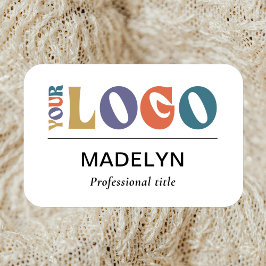 Etiqueta Para Nombres Business White Company Logo Employee Magnetic