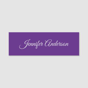 Etiqueta Para Nombres Caligrafía de moda Elegante Royal Purple Personali
