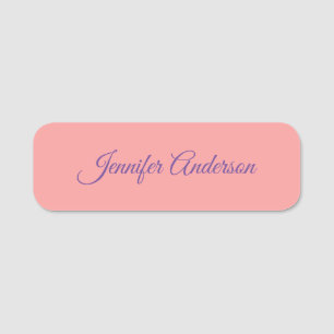 Etiqueta Para Nombres Caligrafía Elegante Pastel Rojo Nombre Personaliza