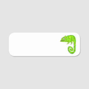 Etiqueta Para Nombres Camaleón lindo verde