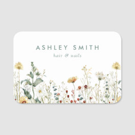 Etiqueta Para Nombres Campo de flores silvestres de verano