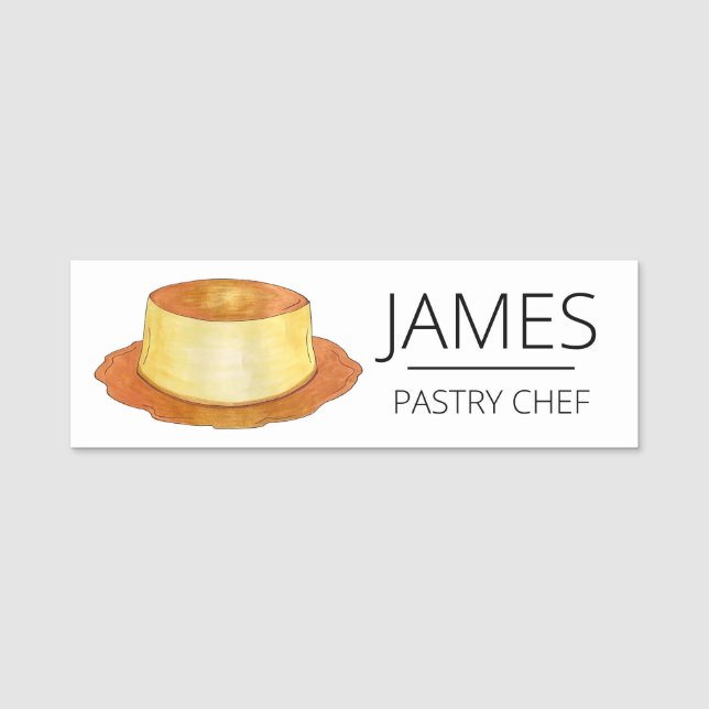 Etiqueta Para Nombres Caramel Custard Flan Restaurante de comida español (Anverso)