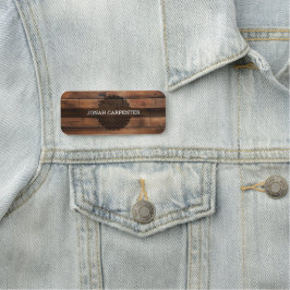 Etiqueta Para Nombres Carpintero de construcción Madera oscura de madera