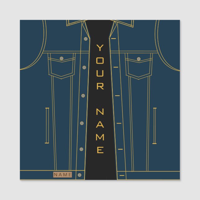 Etiqueta Para Nombres Chaqueta Blue Jeans + Añadir nombre - (Anverso)