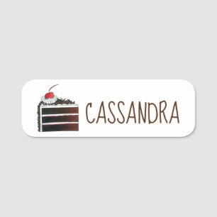 Etiqueta Para Nombres Cherry Black Forest Cake Shop Slery Bakery Baker