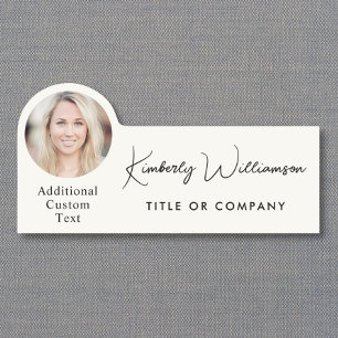 Etiqueta Para Nombres Chic Script Professional Cream Photo