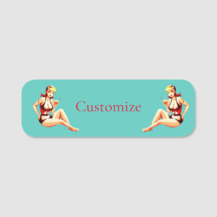 Etiqueta Para Nombres Chica de Bikini Thunder_Cove