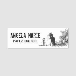 Etiqueta Para Nombres Chica gótico y su Nametag oscuro de la criatura