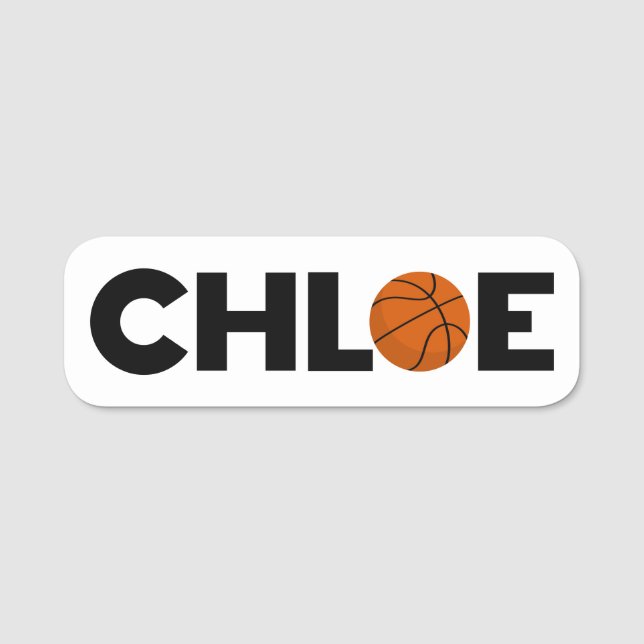 Etiqueta Para Nombres Chloe Basketball (Anverso)