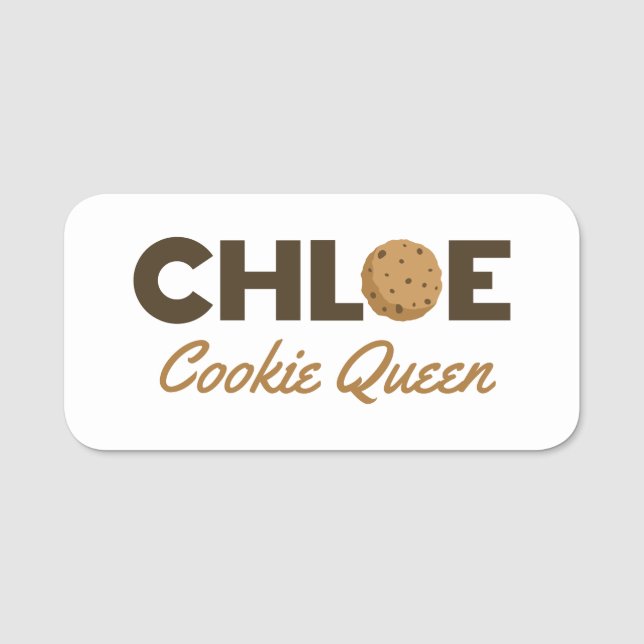Etiqueta Para Nombres Chloe cookie Queen (Anverso)