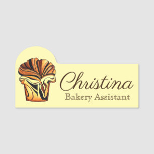 Etiqueta Para Nombres Chocolate Babka Panadería judía rebanada de pan co